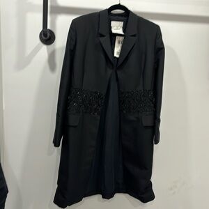 Badgley Mishka Wool & Silk Long Sequined Wonen’s Jacket - size 12